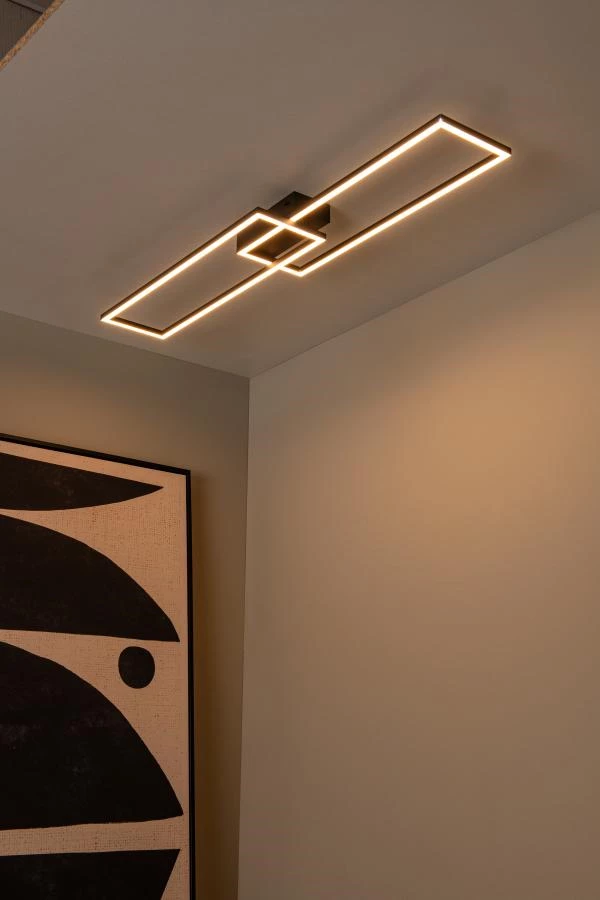 Lucide ARIANNE - Flush ceiling light - LED - CCT - 1x23W 2700K/4000K - Black - atmosphere 2